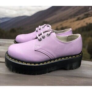 Dr Martens 1461 Quad 30612 Leather Derby Oxford Shoes Lilac Pink Women Sz 7 NEW